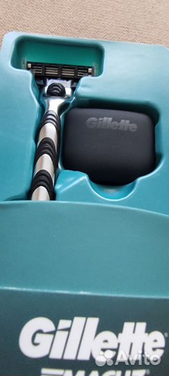 Gillette mach 3 бритва+чехол+коробка