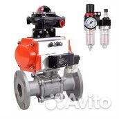 Кран шаровой DN.ru кшфпт 316.180 Ду40 Ру40, трехсоставной полнопроходной фланцевый, нержавеющая стал