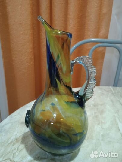 Кувшин графин из цветного стекла СССР