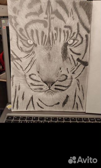 Картина реалистичная Тигр, ручная работа