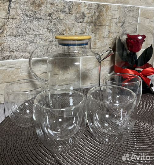 Набор чайник и кружки,чайный сервиз/новый