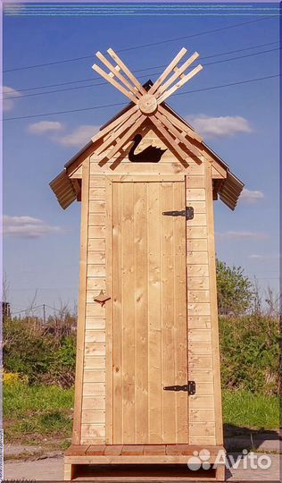 Дачный туалет деревянный прямоугольник SLK