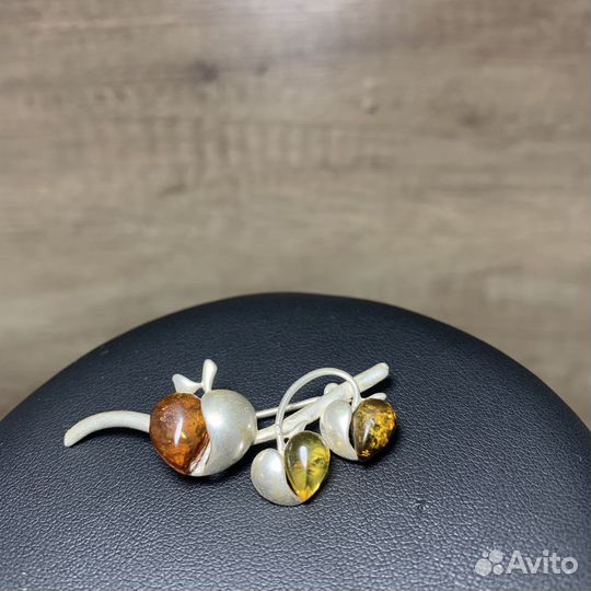 Винтажная Брошь С Камнями Яблоки Ретро