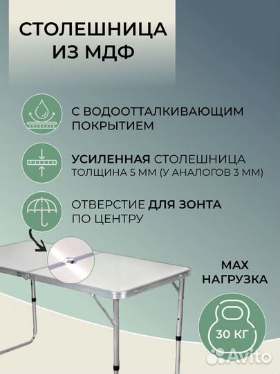 Складной туристический стол со стульями