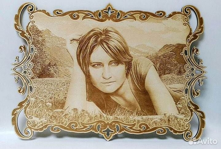 Гравировка (выжигание) портрета, фото на дереве