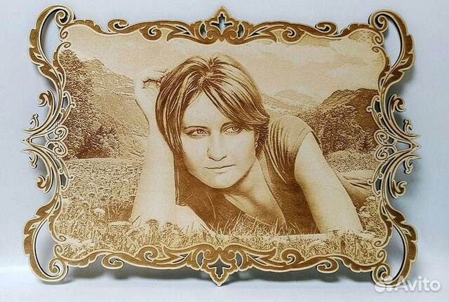 Гравировка (выжигание) портрета, фото на дереве