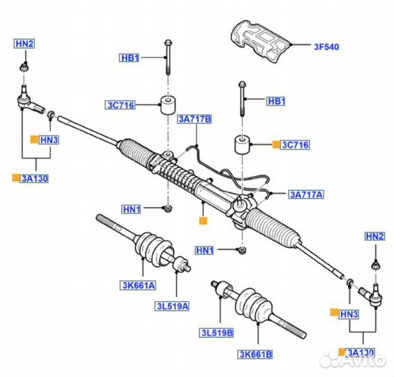 Рейка рулевая Ford Transit 7
