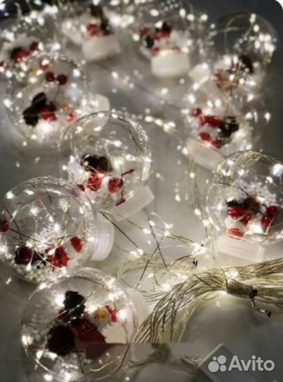 Гирлянда шары с Дедом Морозом