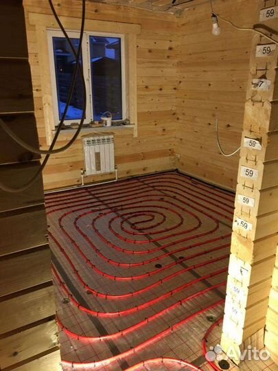 Монтаж отопления, тёплый пол под ключ