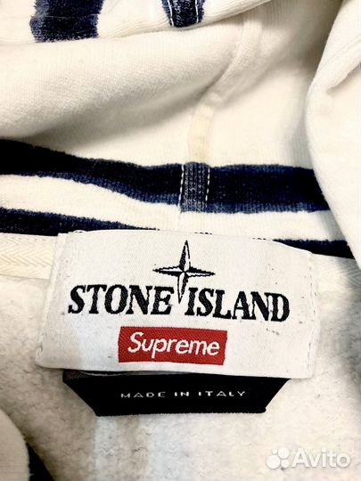 Stone island X supreme — warp stripe hooded