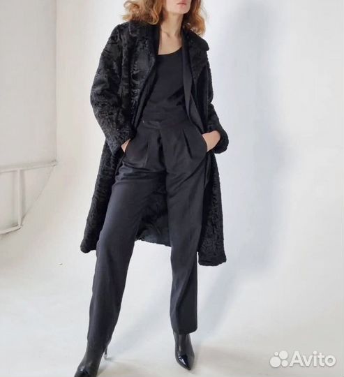 Пальто каракульча Swakara, размер оверсайз