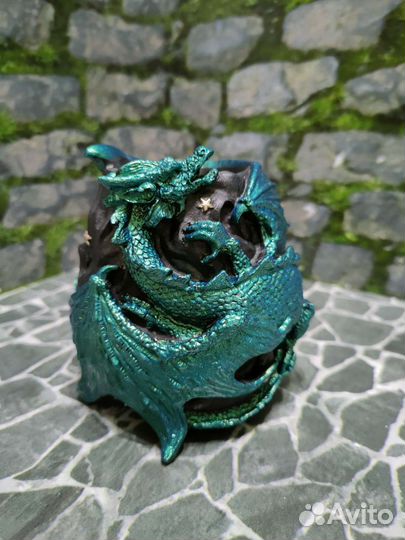 Гипсовая статуэтка кашпо Дракон