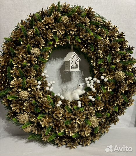Новогодний венок ручной работы
