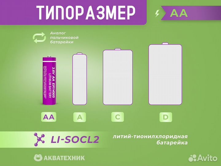 Батарейка для теплосчетчика ER14505 2700 mAh 3,6V