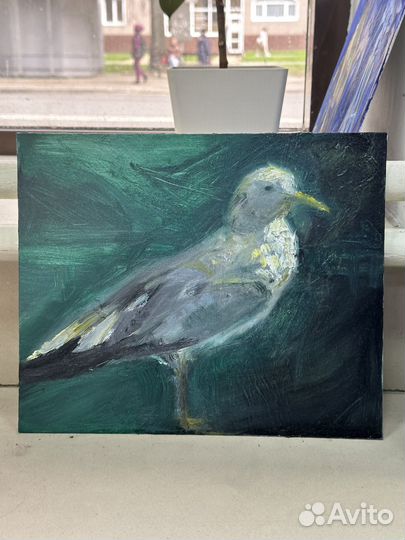 Картина маслом чайка