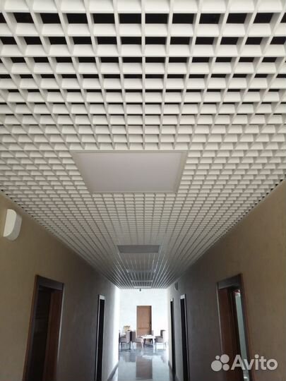 Потолок грильято 75х75/Цвет 9003