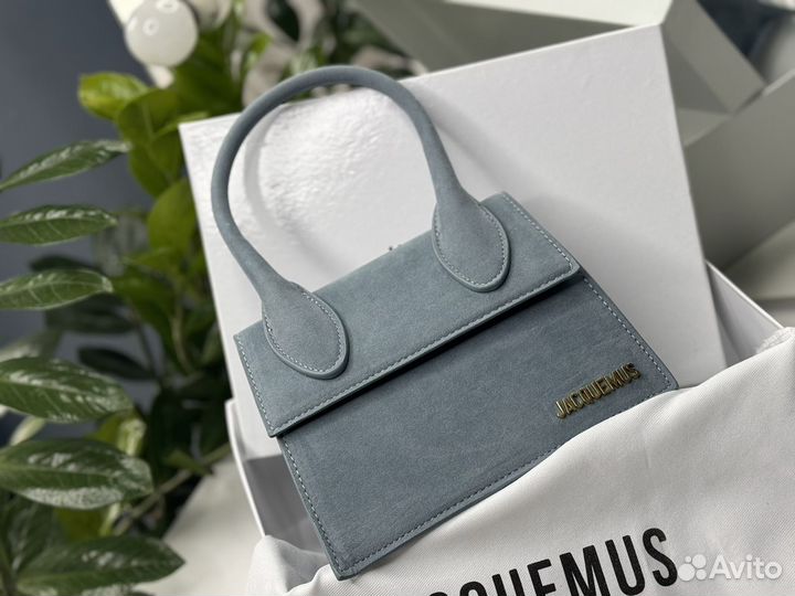 Сумка jacquemus голубая замша