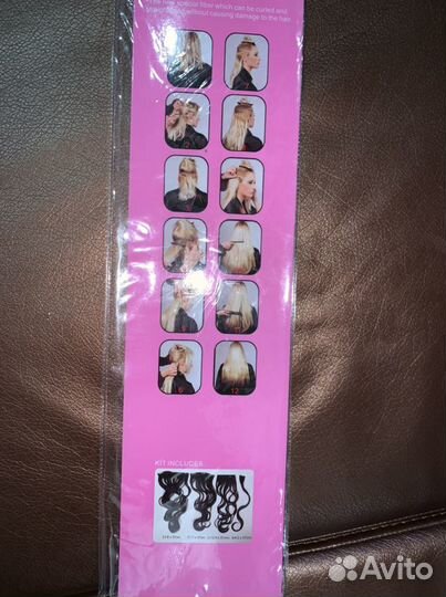 Волосы на заколках. Термо. 57см темнорусый