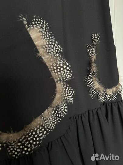 Платье сарафан италия max mara перья натуральные