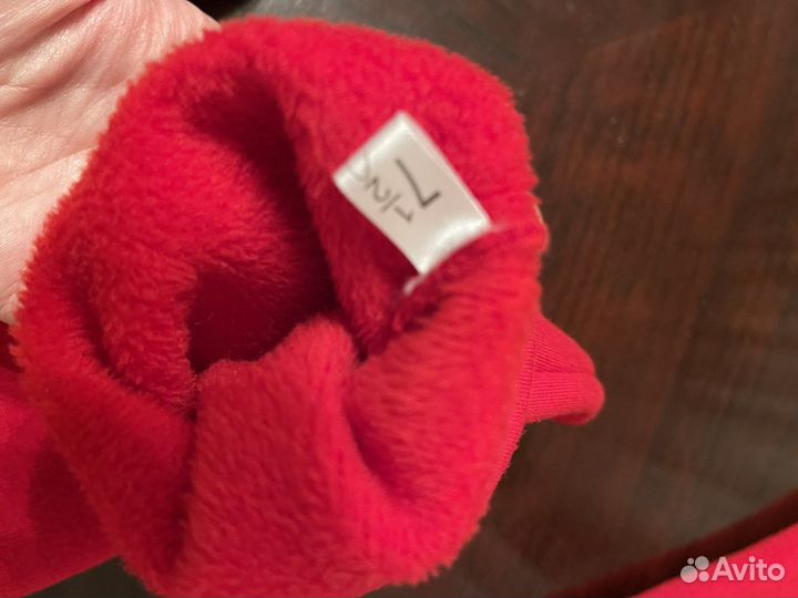 Перчатки длинные Новогодние женские красные