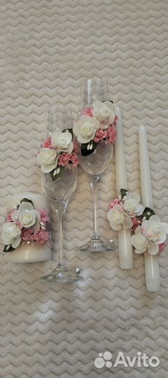 Фужеры и свечи свадебные