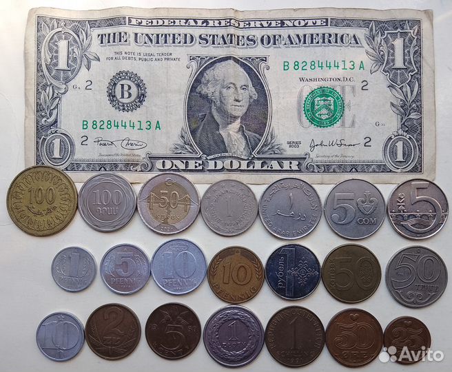 Набор иностранных монет для начинающих