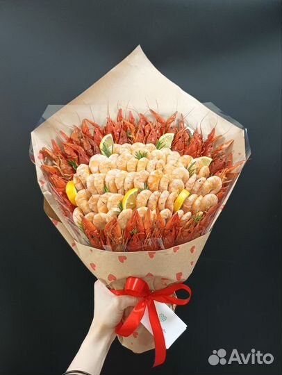 Букет из раков и креветок
