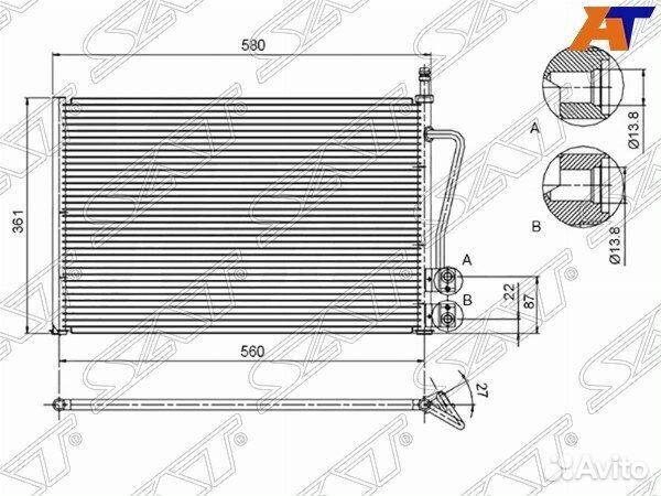 Радиатор кондиционера Ford Fiesta 02-08 / Fusio