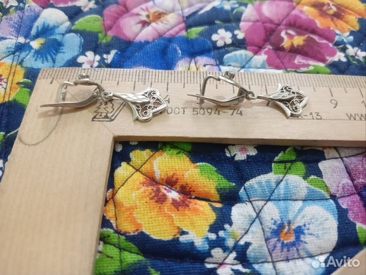 Серьги серебро винтаж СССР