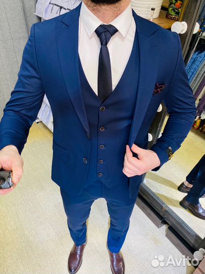 Мужской костюм 54 синий