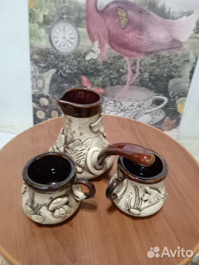 Турка для кофе и 2 кружки