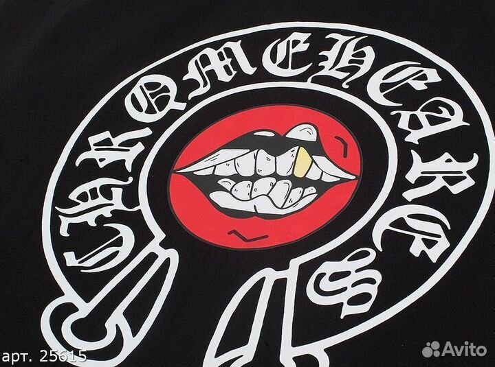 Футболка Chrome Hearts gold tooth Чёрная