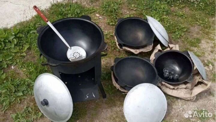 Казан чугунный 16 литров с печкой