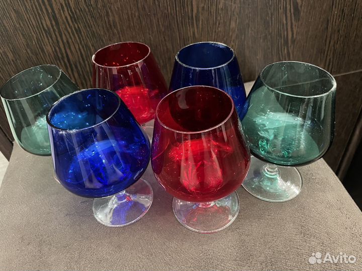 Бокалы цветной хрусталь