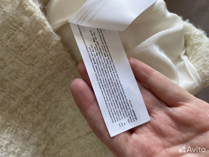 Жакет lime укороченный твидовый шерстяной S