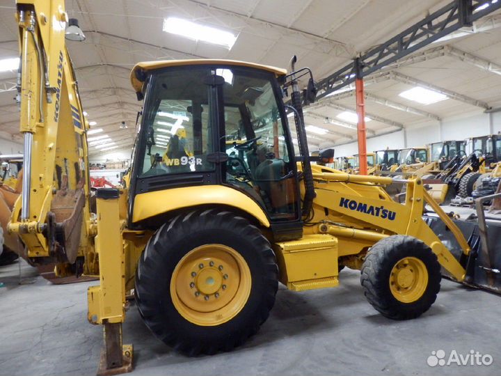 Стекло дверное левое для Komatsu WB93R-5 / WB97R-5