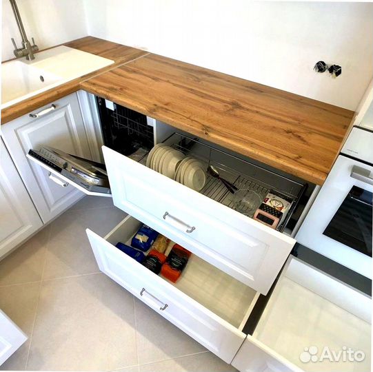 Кухни прямые на заказ Жемчуг