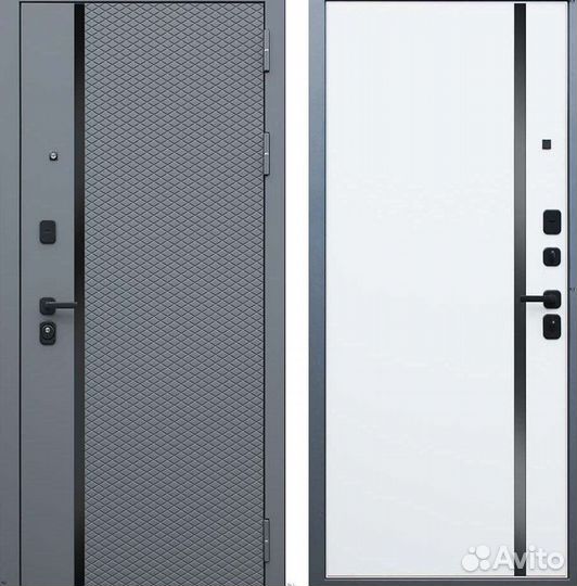 Дверь входная серая металлическая Манчестер