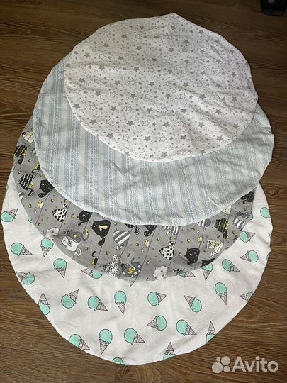 Простынь на резинке на детскую круглую кроватку
