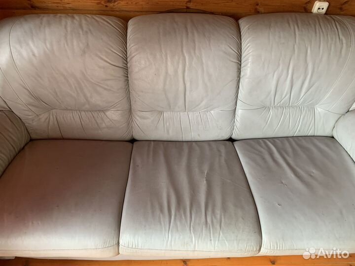 Диван натуральная кожа бу