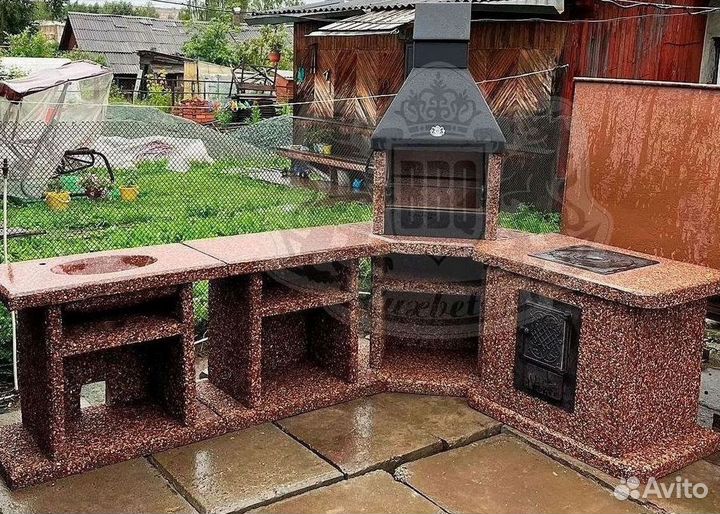 Барбекю комплекс из мрамора и Габро-диабазза