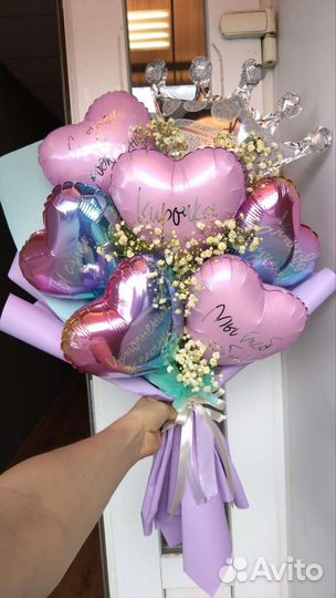 Букет из сердец с пожеланиями