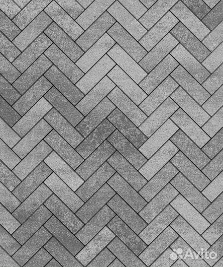 Тротуарная плитка паркет, цв.серый, 60 мм Выбор