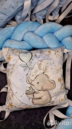 Бортики в детскую кроватку новые и косичка