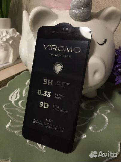 Закалённое защитное стекло на iPhone 7+ 8+