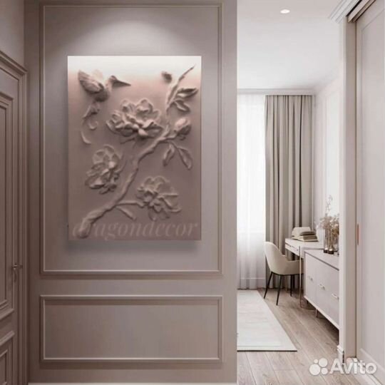 Барельеф пионы