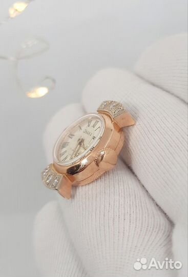 Золотые часы Чайка 583 СССР с бриллиантами