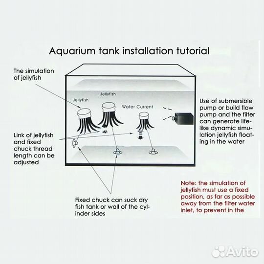 Декор для аквариума медуза светящаяся
