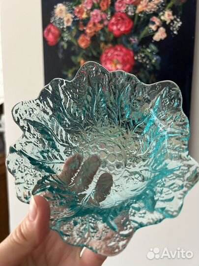 Конфетница винтаж финское стекло