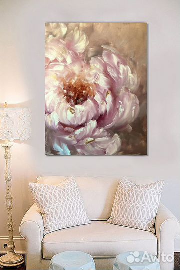 Премиальная картина маслом на холсте Бежевая